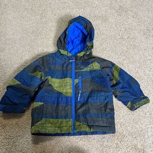 Columbia Kids Toddler Boy Omni-Heat‎ Blue Green Insulated Hooded Coat Snow 2T